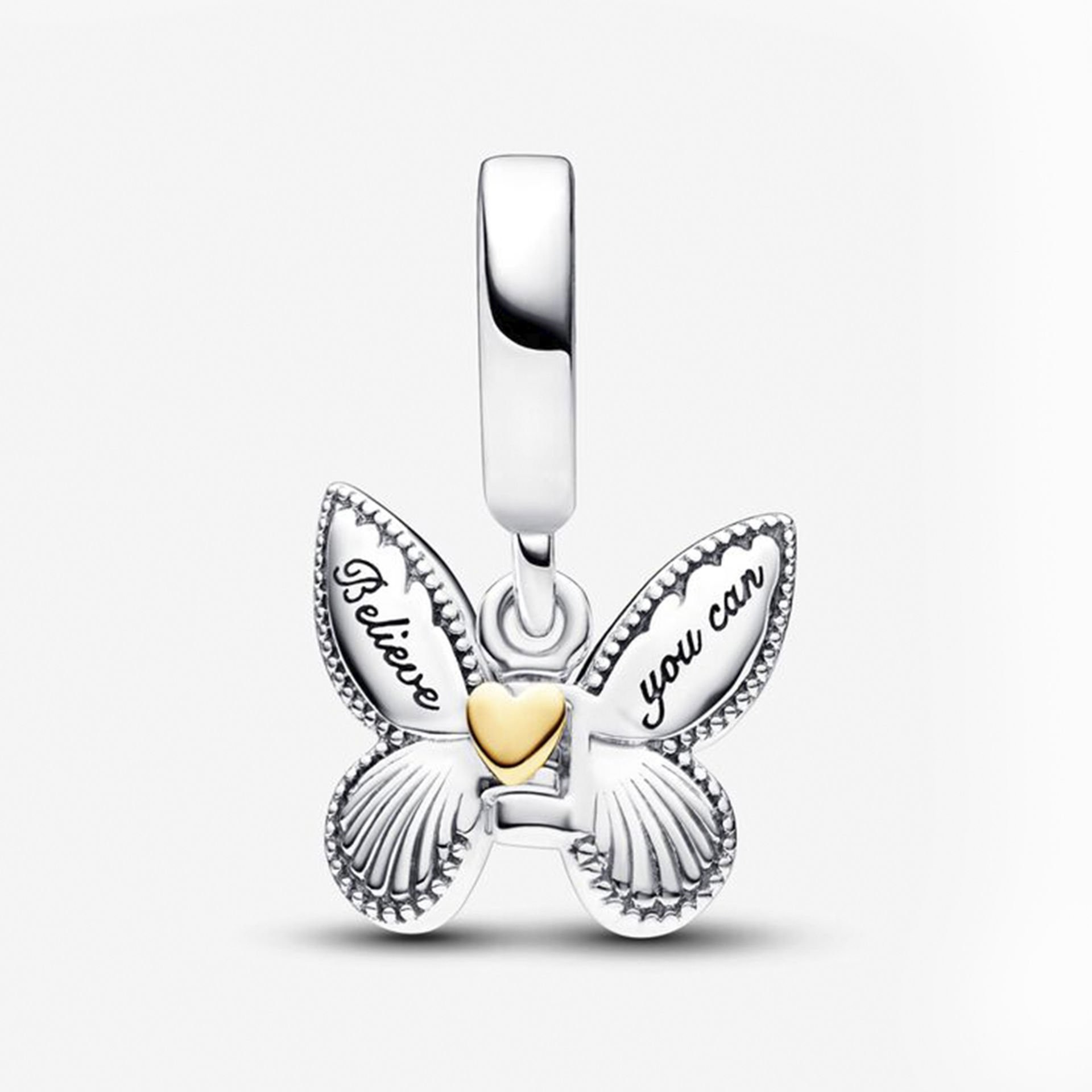 Nur Silver Blue Butterfly Dangle Gümüş Sallantılı Charm NUR-CH00017