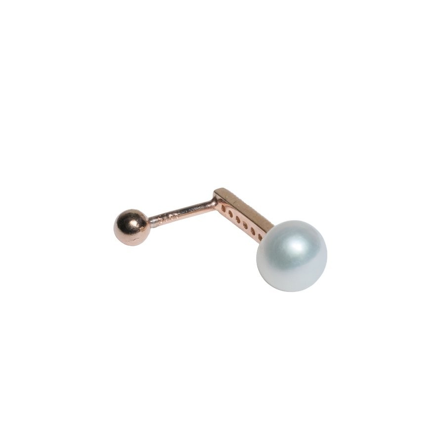 Nur Silver İncili Tragus Gümüş Küpe NUR-KP00258