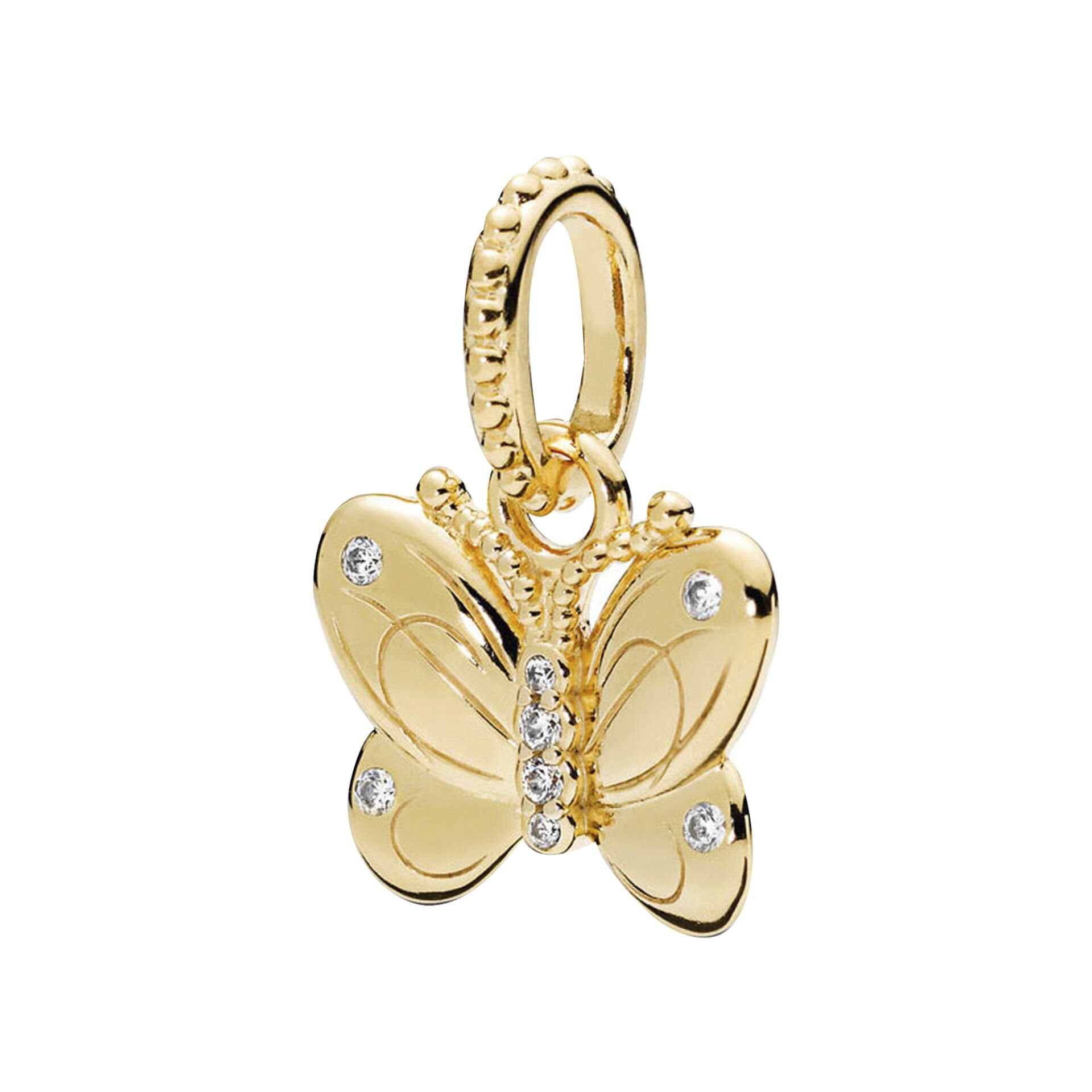 Nur Silver Gold Renkli Kelebek Gümüş Charm NUR-BL00008