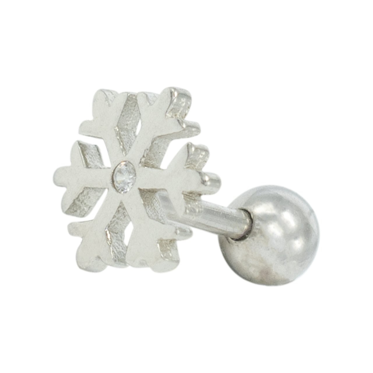 Nur Silver Kar Tanesi Gümüş Tragus Küpe NUR-KP02049
