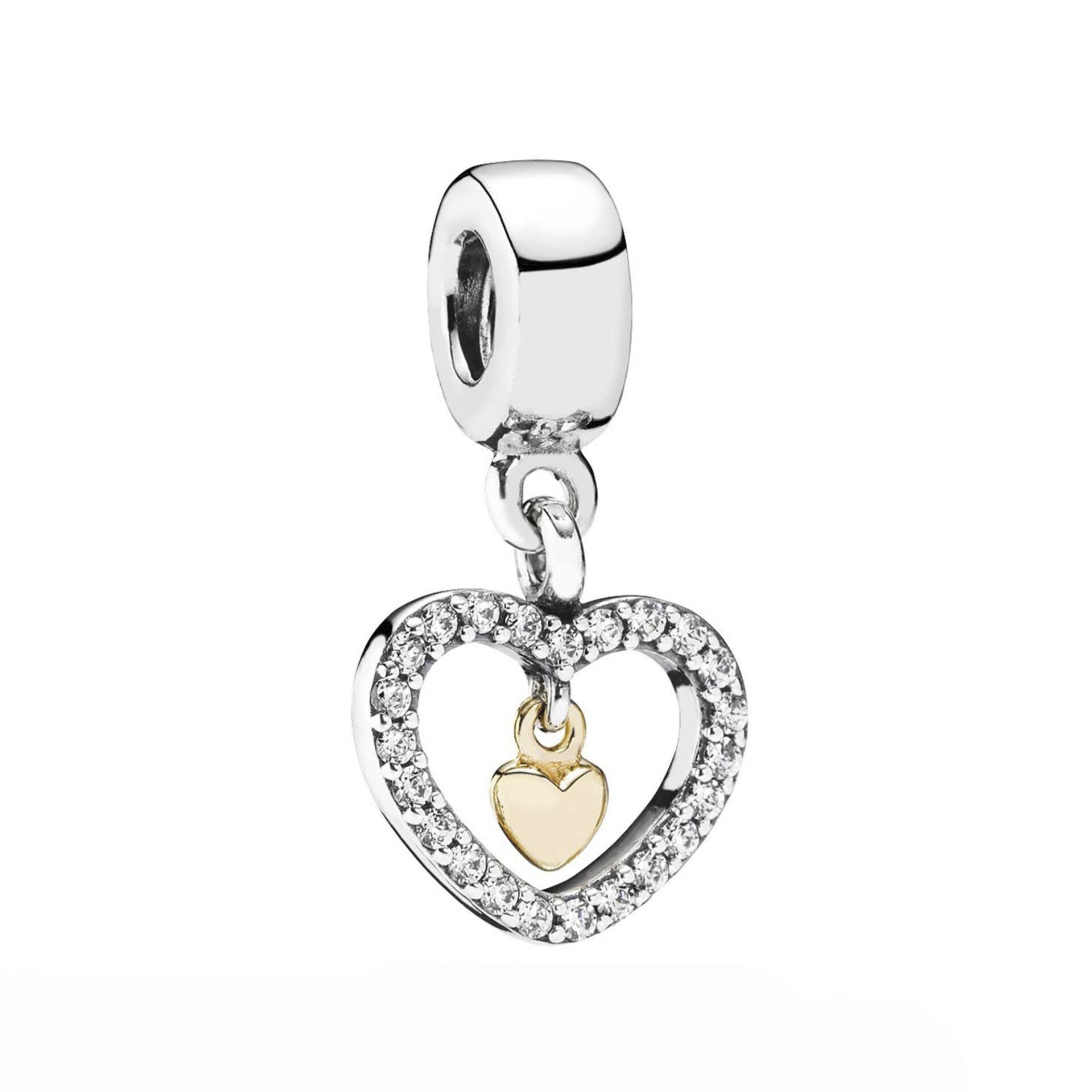 Nur Silver Sallantılı Kalp Gümüş Charm NUR-BL09991