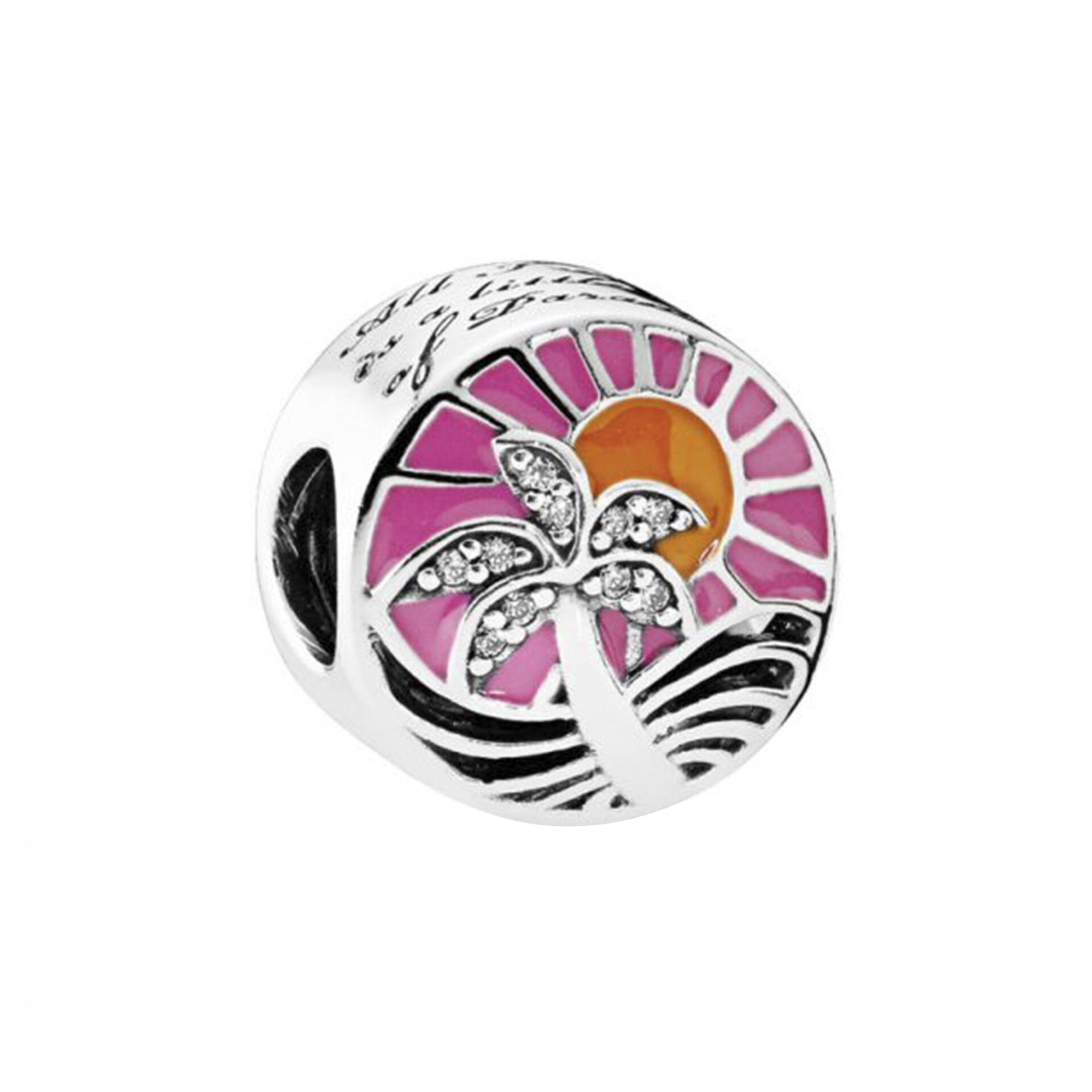 Nur Silver Tropical Sunset Mixed Enamel Gümüş Charm NUR-BL00031