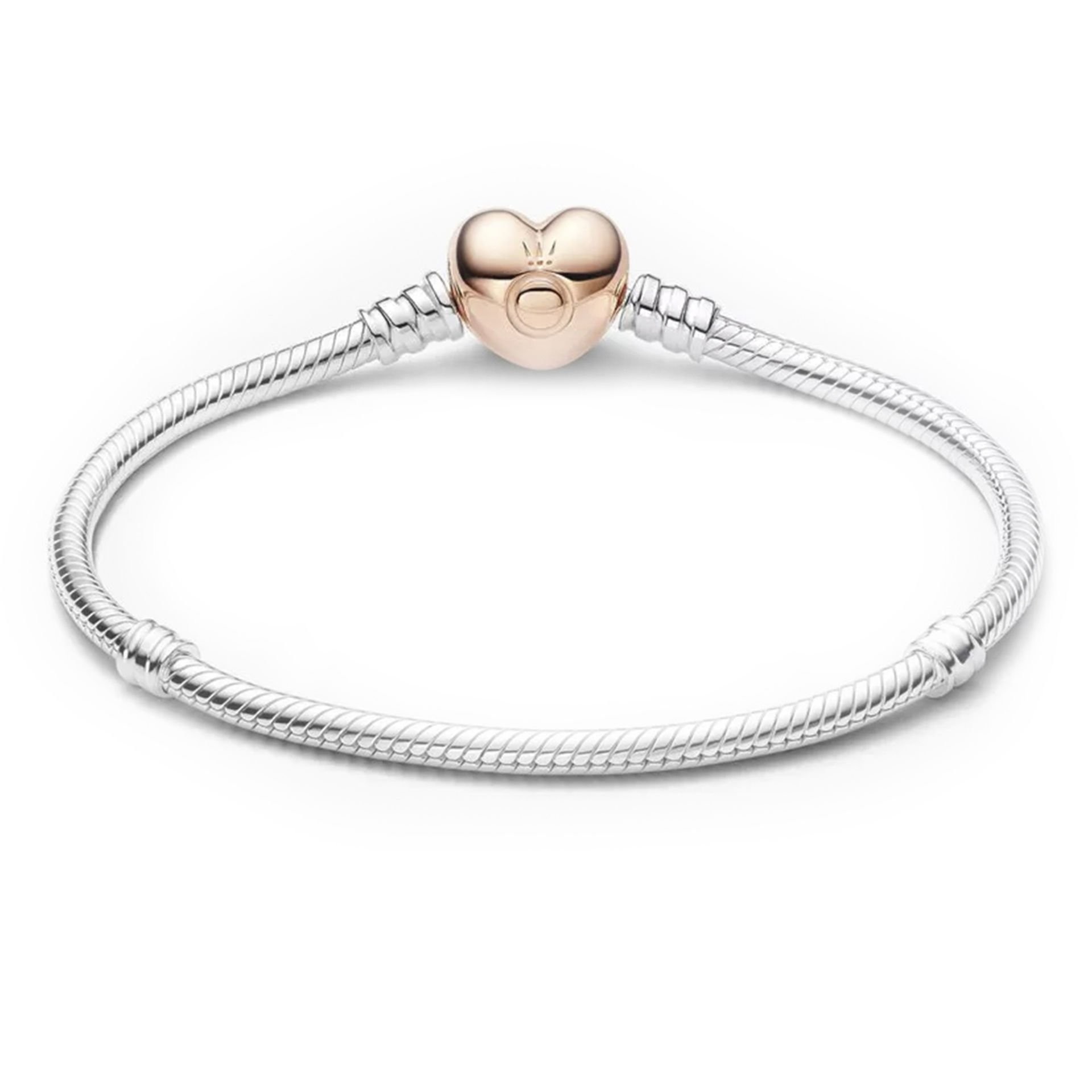 Nur Silver Kalp Klipsli Gümüş Bileklik NUR-BL00013