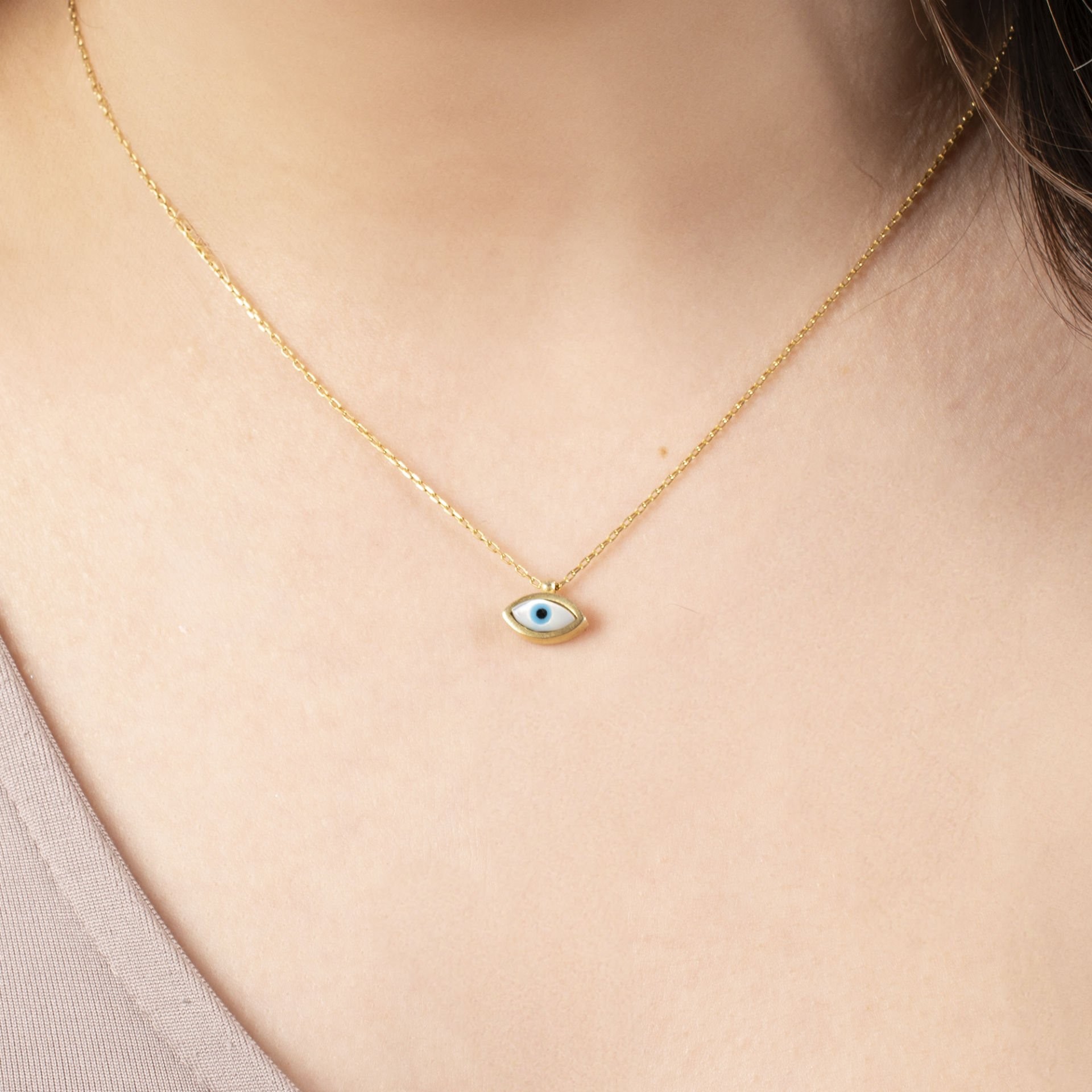 Nur Silver Mavi Göz Gümüş Kolye NUR-KL00310