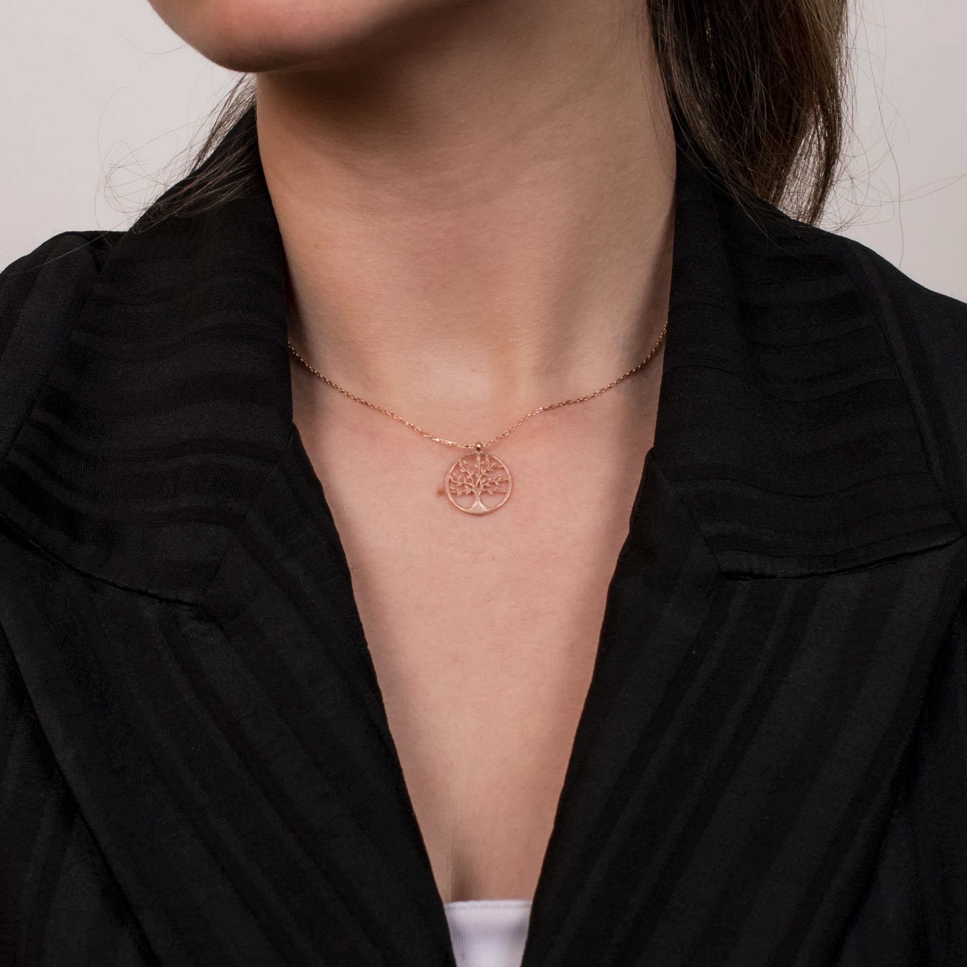 Nur Silver Rose Hayat Ağacı Gümüş Kolye NUR-KL02584