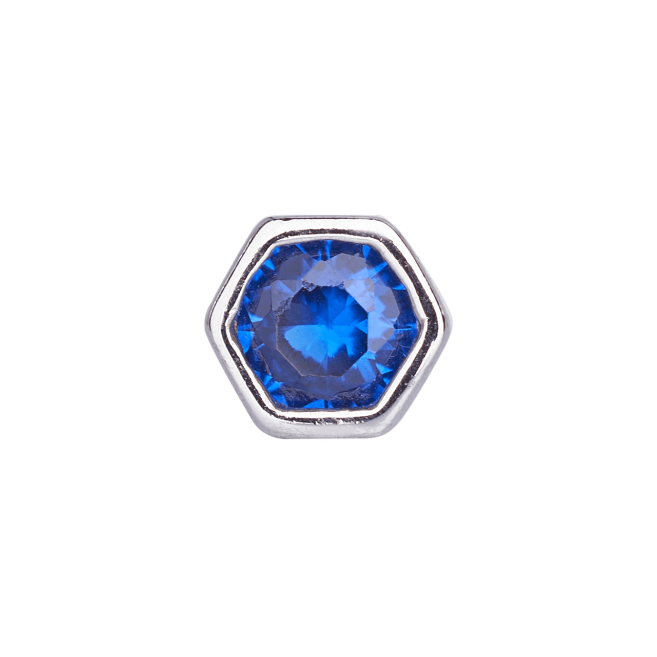 Nur Silver Mavi Taşlı Tragus Gümüş Küpe NUR-KP00099