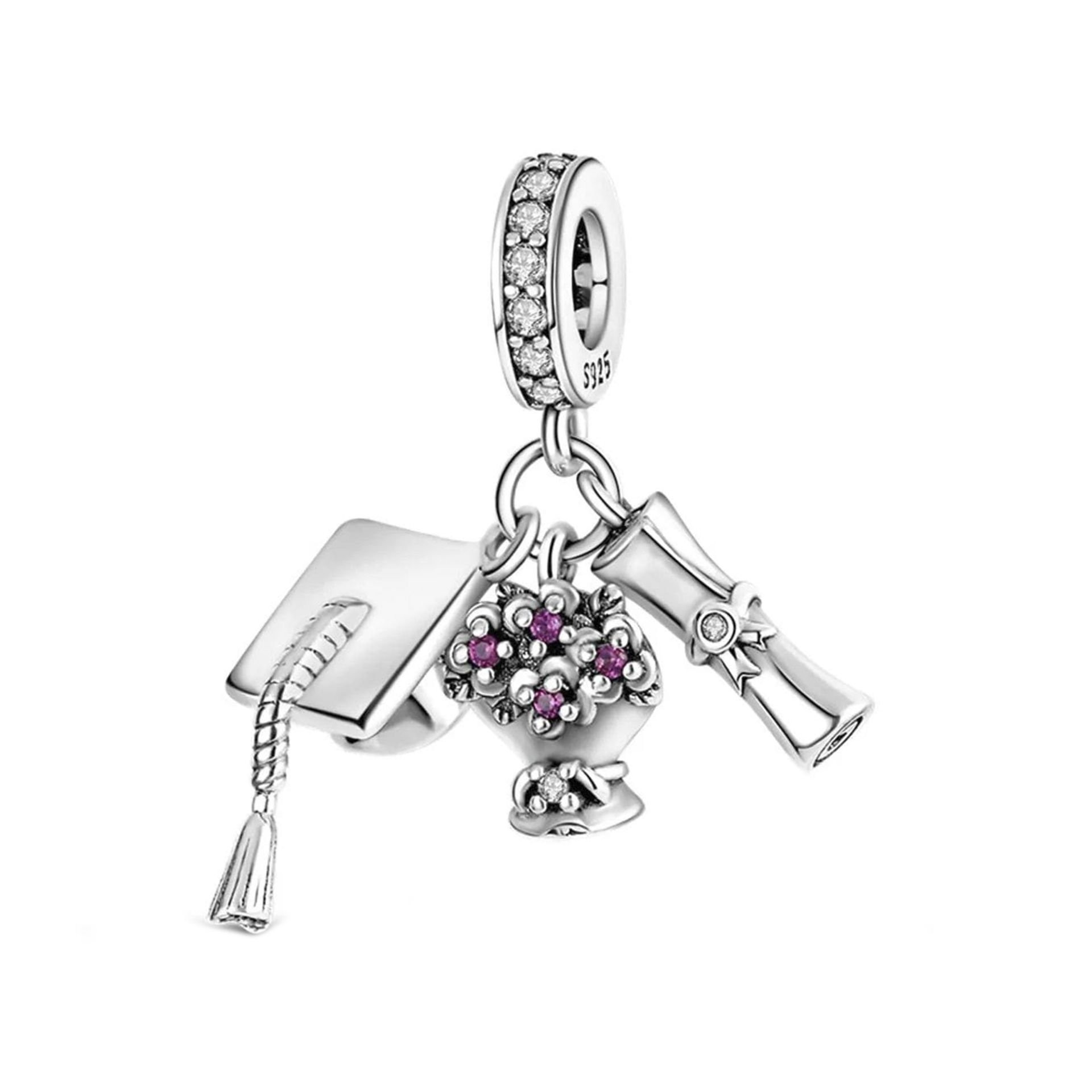 Nur Silver Mezuniyet Kutlaması Sallantılı Gümüş Charm NUR-CM00387