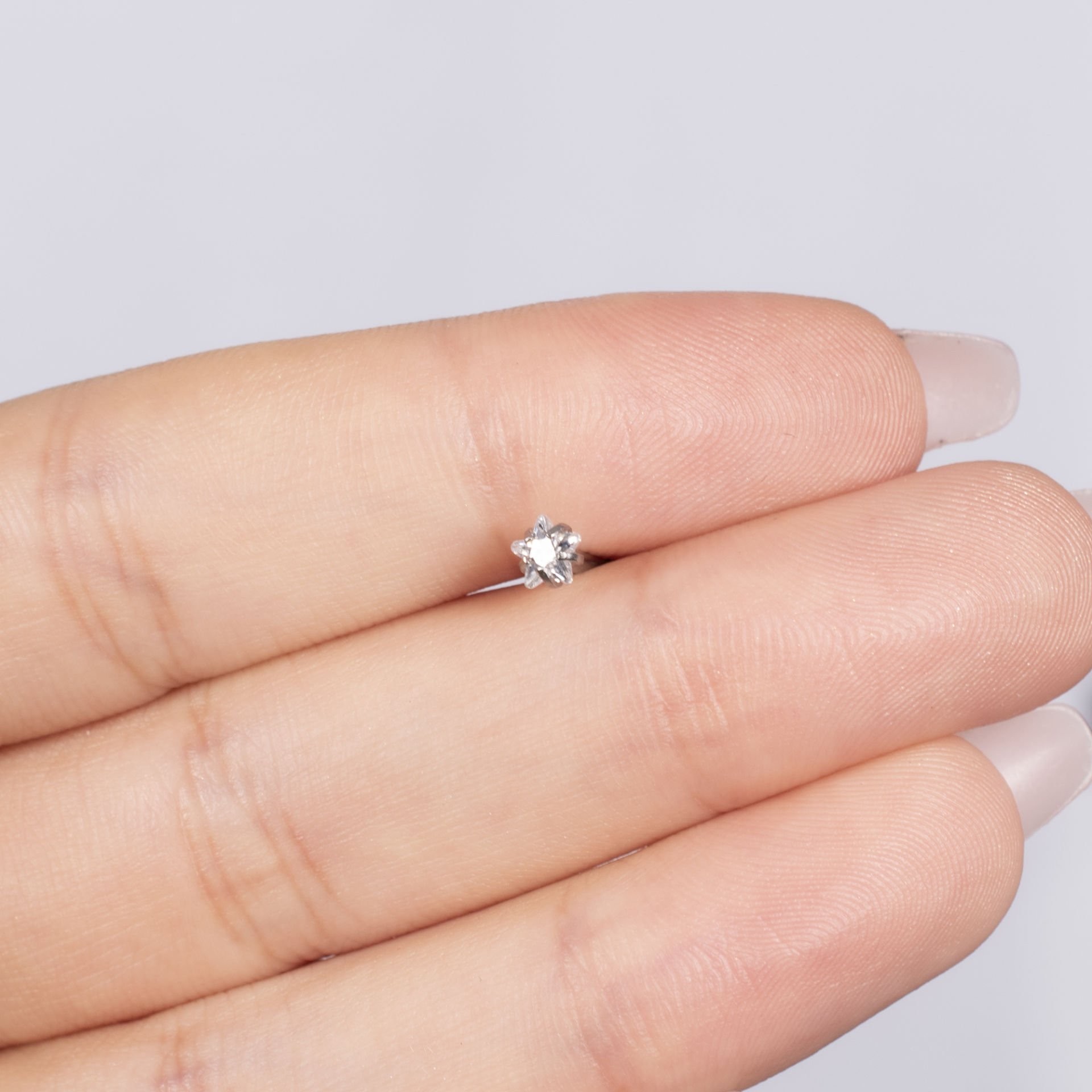 Nur Silver Zirkon Taş Yıldız Çelik Tragus Küpe NUR-KE03351