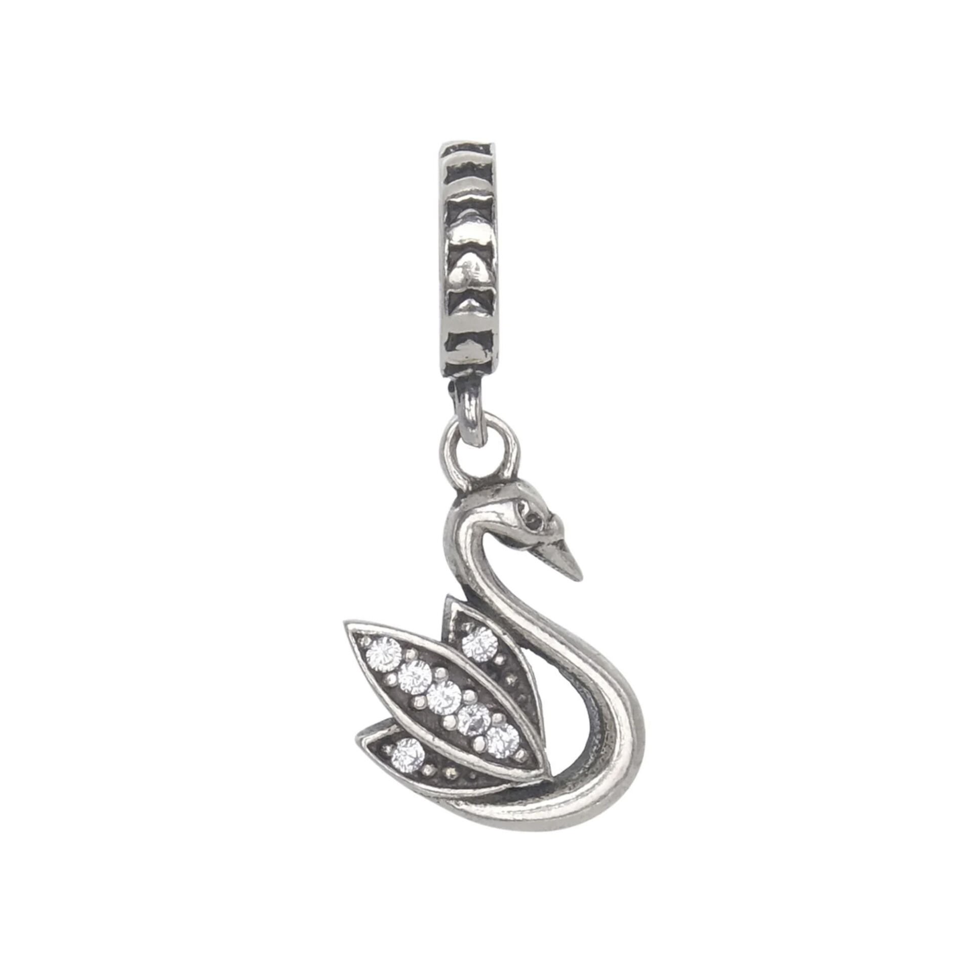 Nur Silver Pave Kuğu Gümüş Charm NUR-BL01005