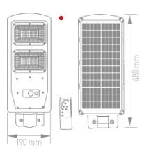 ACK 60W Solar LED Sokak Armatürü – Uzaktan Kumandalı-AT42-06031