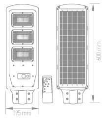 ACK 90W Solar LED Sokak Armatürü – Uzaktan Kumandalı - AT42-09031