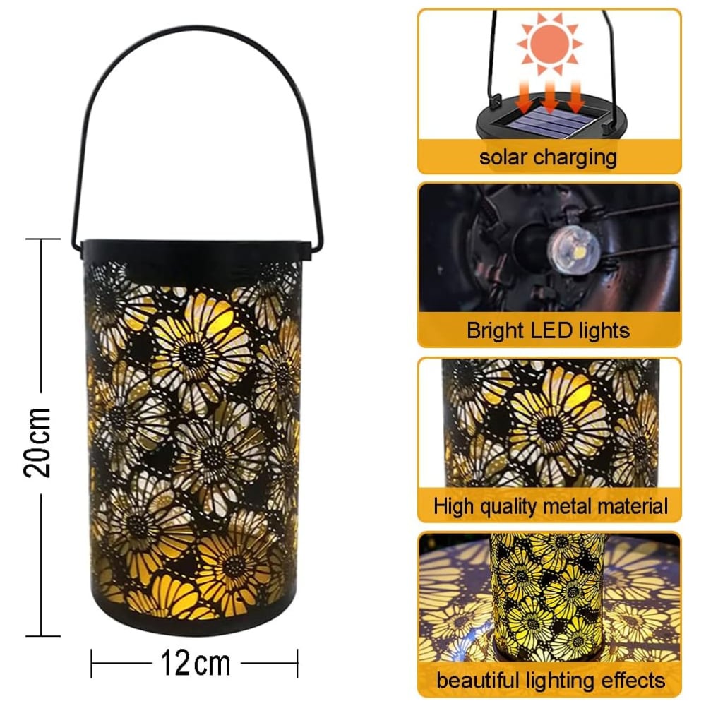 10Watt Çiçek Desenli Güneş Enerjili Solar Dekoratif Bahçe Armatürü