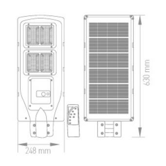 ACK 120W Solar LED Sokak Armatürü – Uzaktan Kumandalı AT42-09131