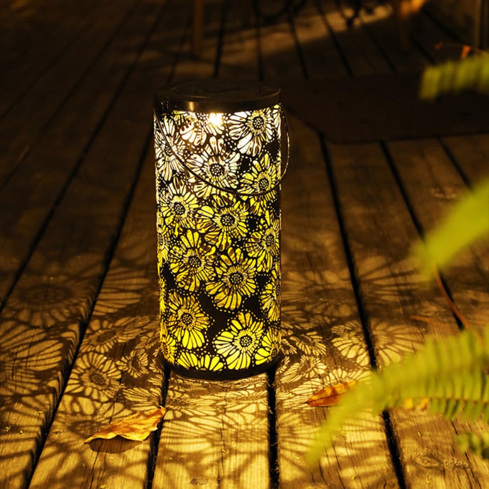 10Watt Çiçek Desenli Güneş Enerjili Solar Dekoratif Bahçe Armatürü