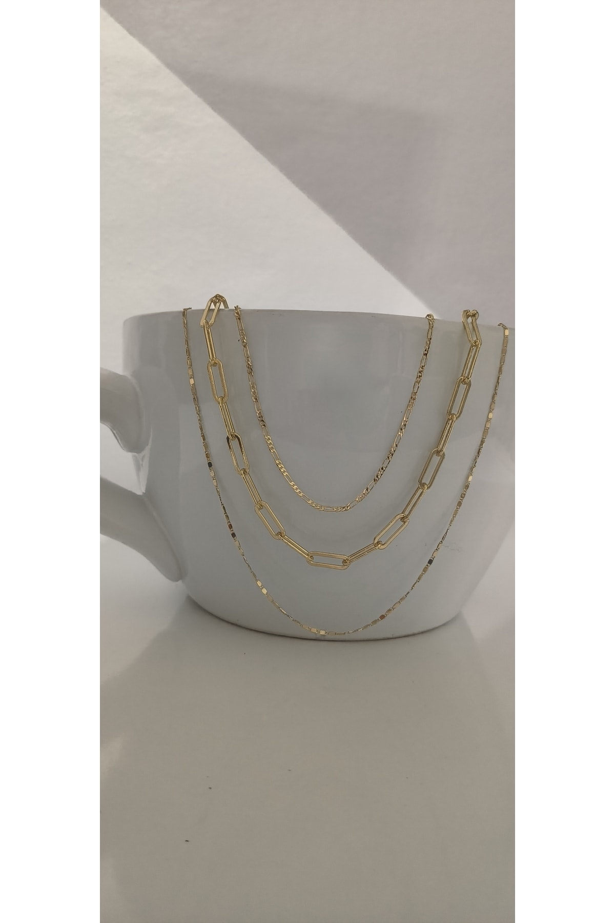 Vip Ataç Model Kolye Kararmaz 14K Rengindedir 45 +5cm