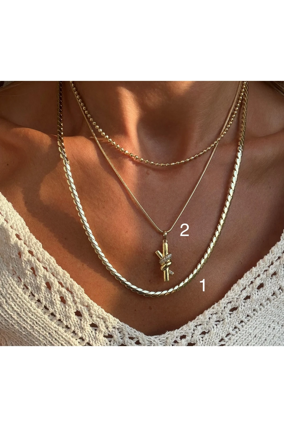 1Nolu Altın Kaplama SModel Kolye Kararmaz 14K Rengindedir 50cm 0.3 mm