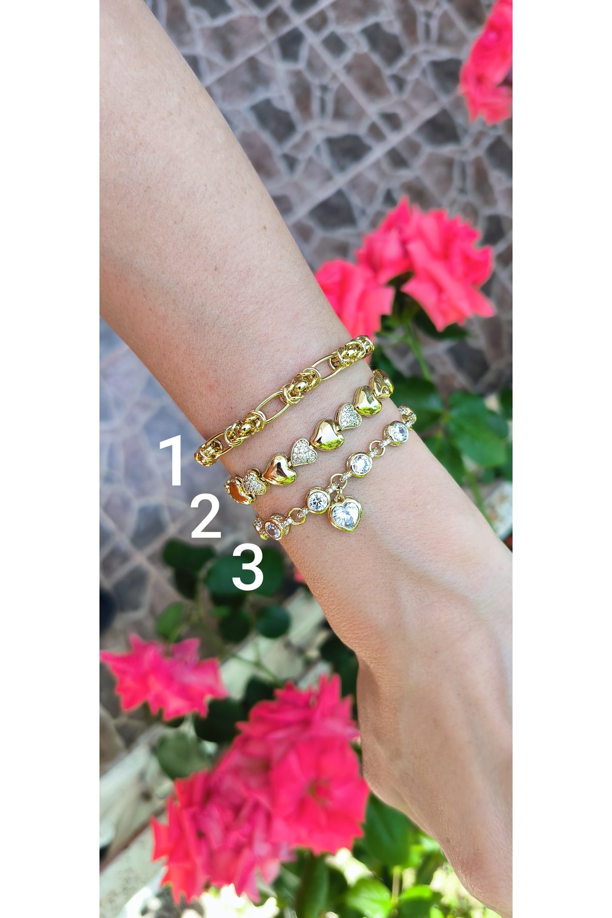 1 Nolu Altın Kaplama Zincir Burgu Model Bileklik Kararmaz 14K Rengindedir 20cm