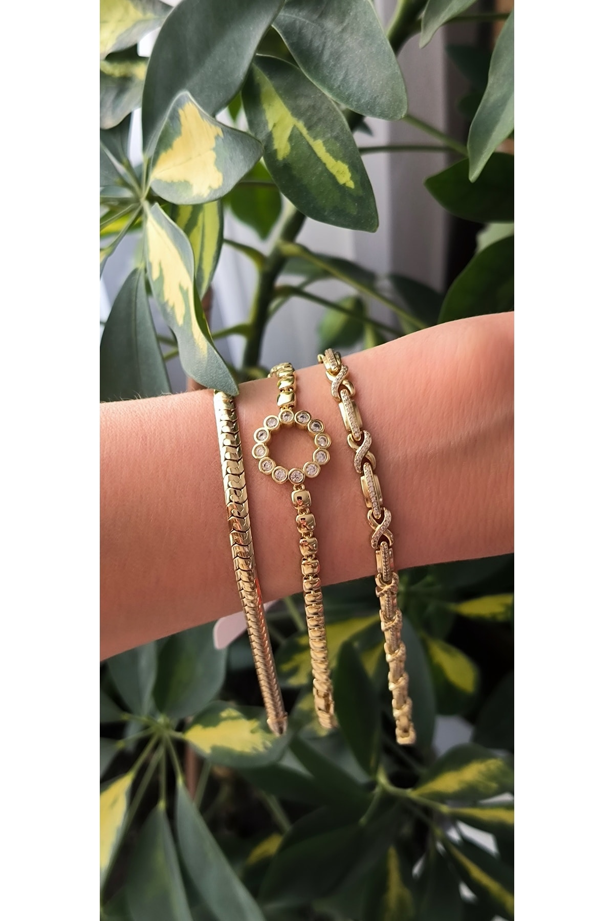 1 Nolu Altın Kaplama Balıksırtı Model Bileklik 20cm Kararmaz 14K Rengindedir