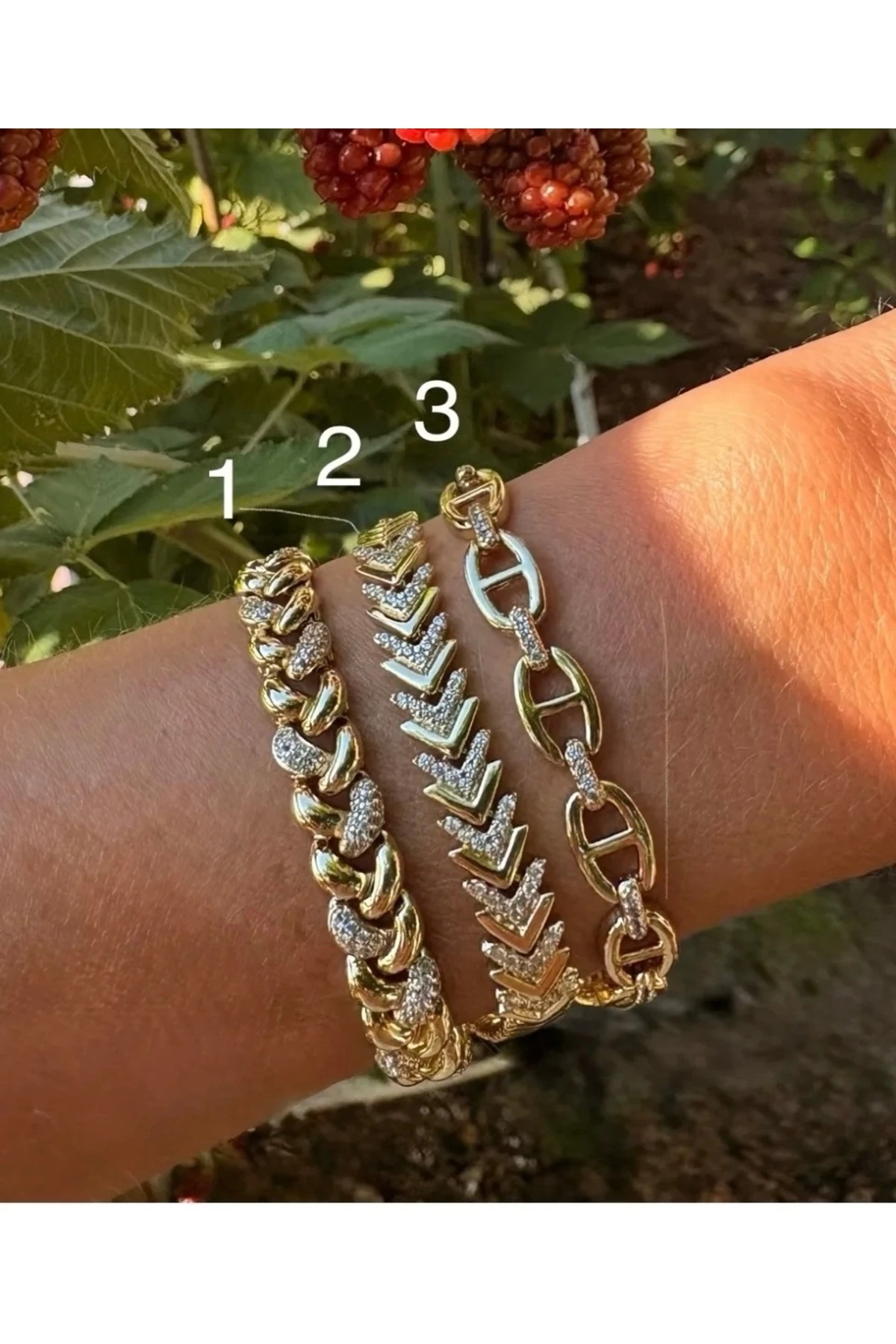 1Nolu Altın Kaplama Örgü Model Bileklik Kararmaz 14K Rengindedir