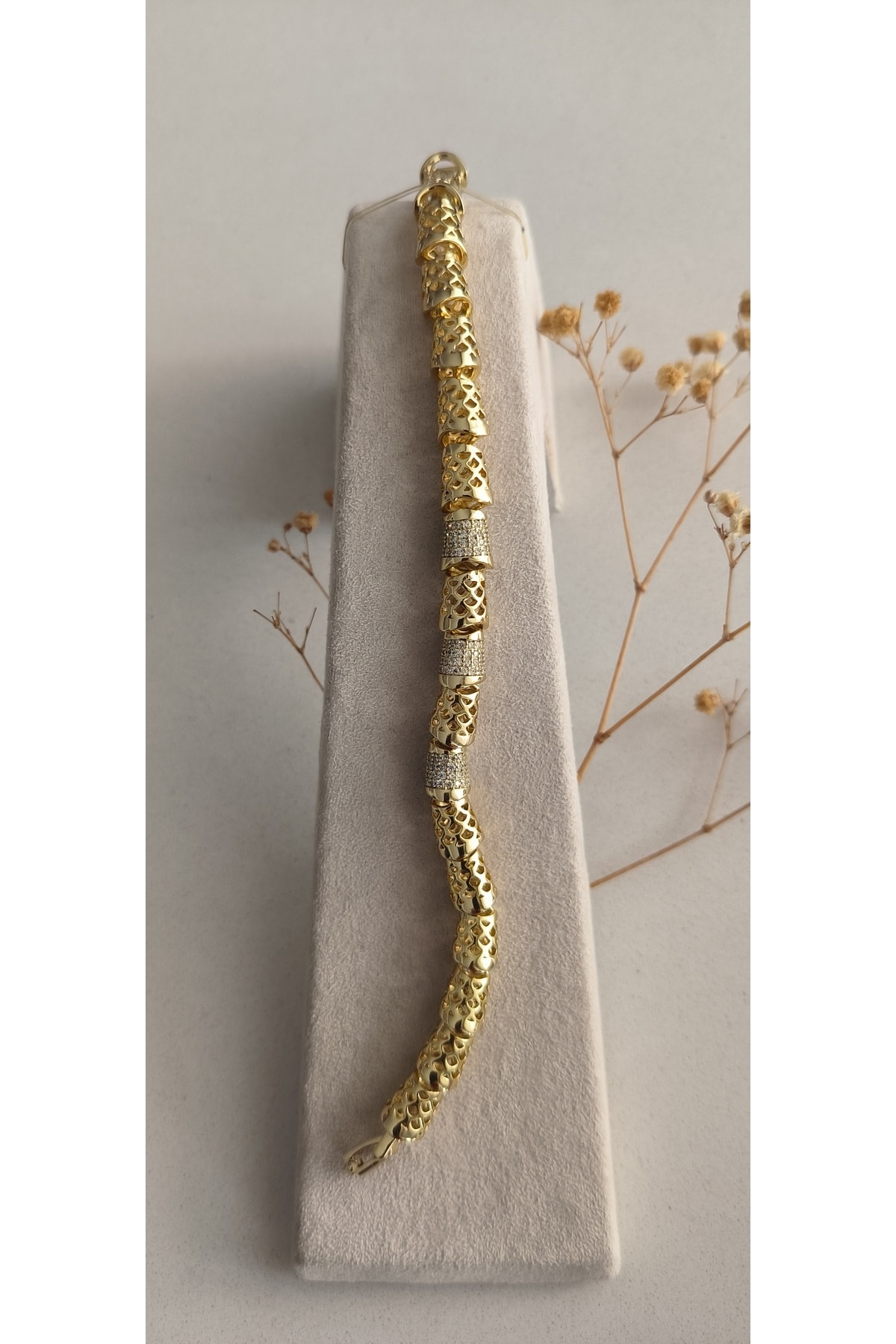 Vip Paradise Taşlı Model Bileklik Kararmaz 14K Rengindedir 17 +2cm