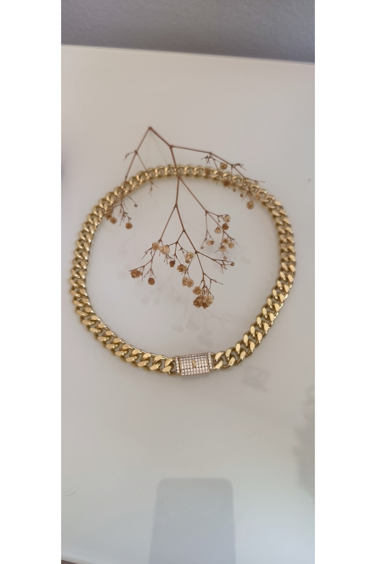 Vip Gurmet Set Kolye +Bileklik Kararmaz 14K Rengindedir