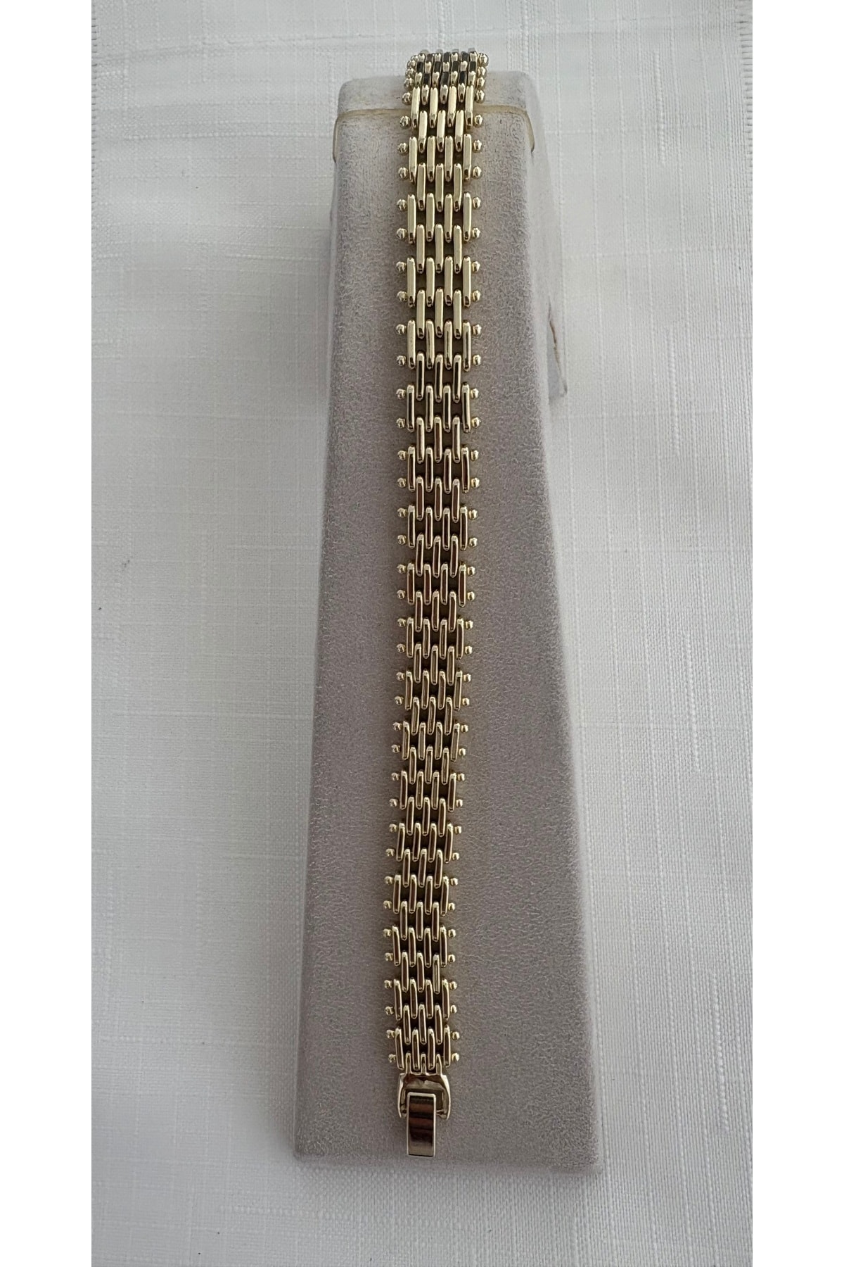 1Nolu Altın Kaplama Köstek Bileklik 20cm eni 1.2cm