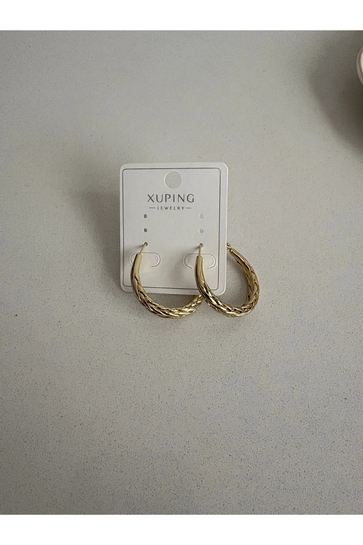 Vip Altın Kaplama Balık Sırtı Halka Model Küpe Kararmaz 14K Rengindedir 3cm