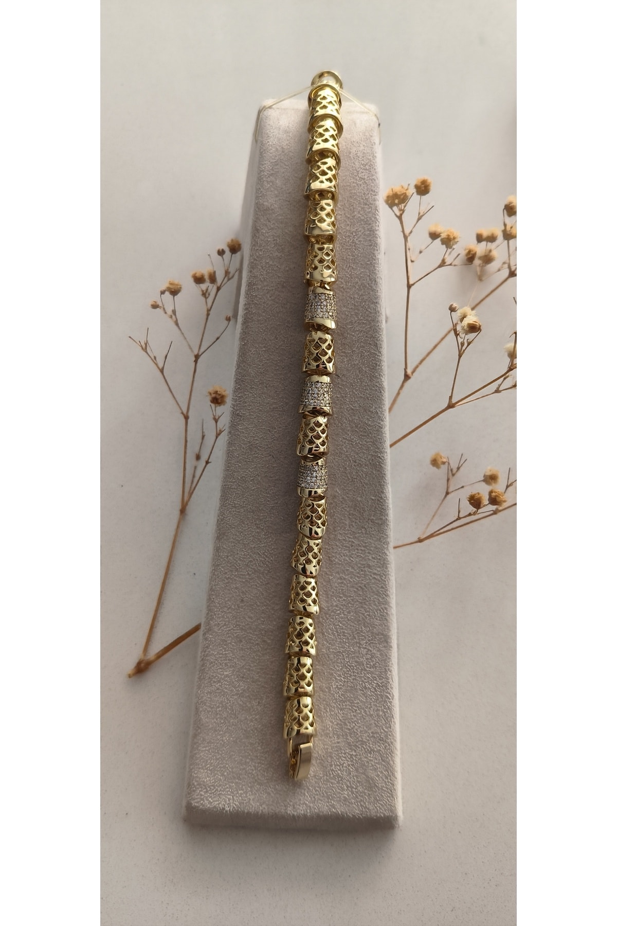 Vip Paradise Taşlı Model Bileklik Kararmaz 14K Rengindedir 17 +2cm
