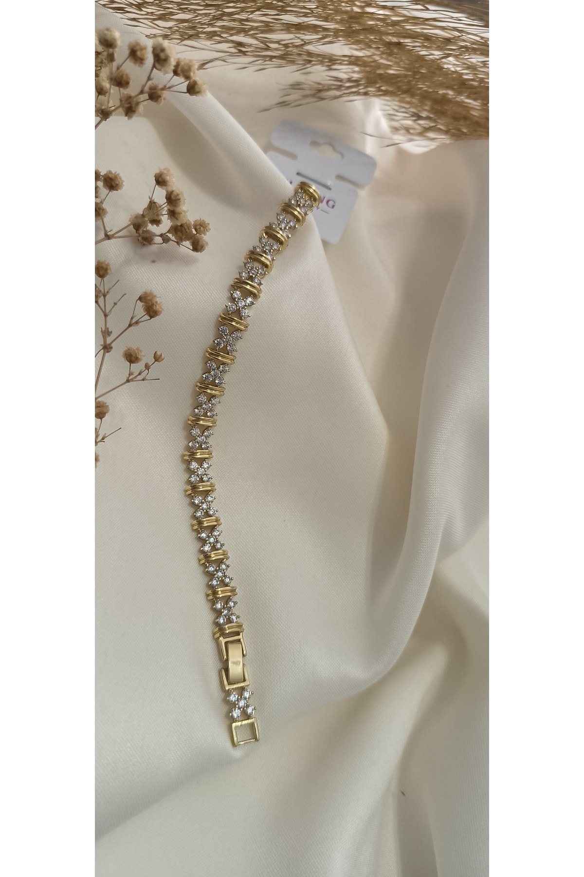 Vip X Model Zirkon Bileklik 14K Rengi Kararmaz 17 +2cm