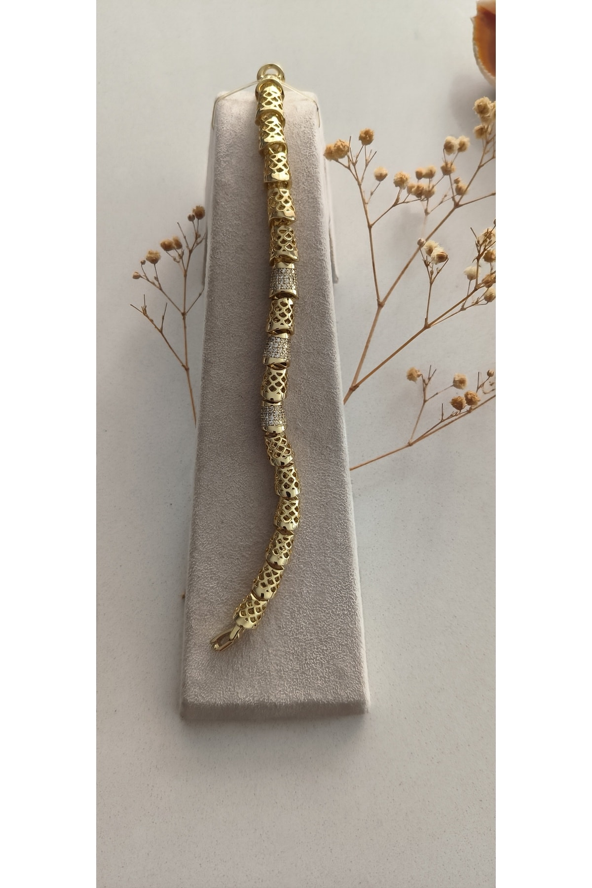 Vip Paradise Taşlı Model Bileklik Kararmaz 14K Rengindedir 17 +2cm