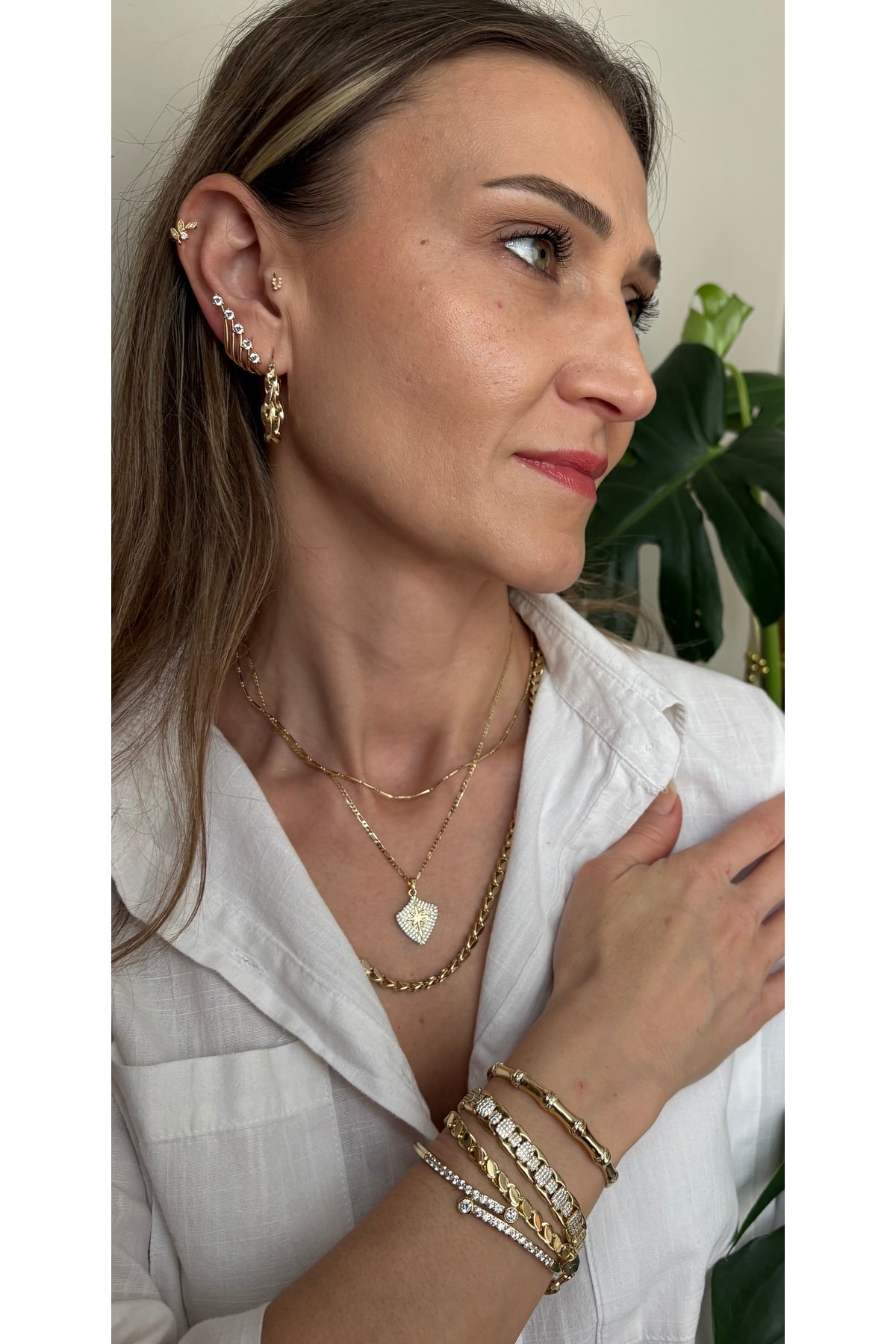 Vip Arpa Model Bileklik Kararmaz 14k Rengindedir 17 3cm