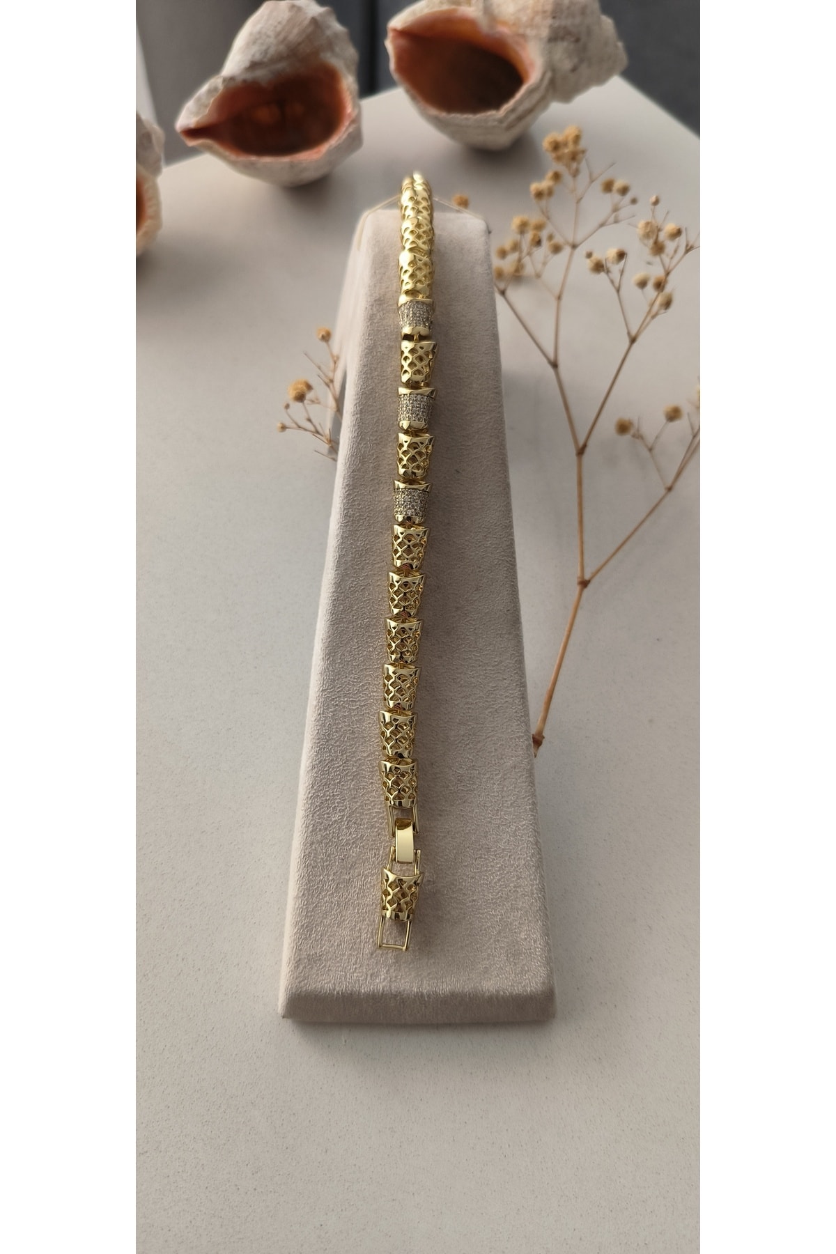 Vip Paradise Taşlı Model Bileklik Kararmaz 14K Rengindedir 17 +2cm