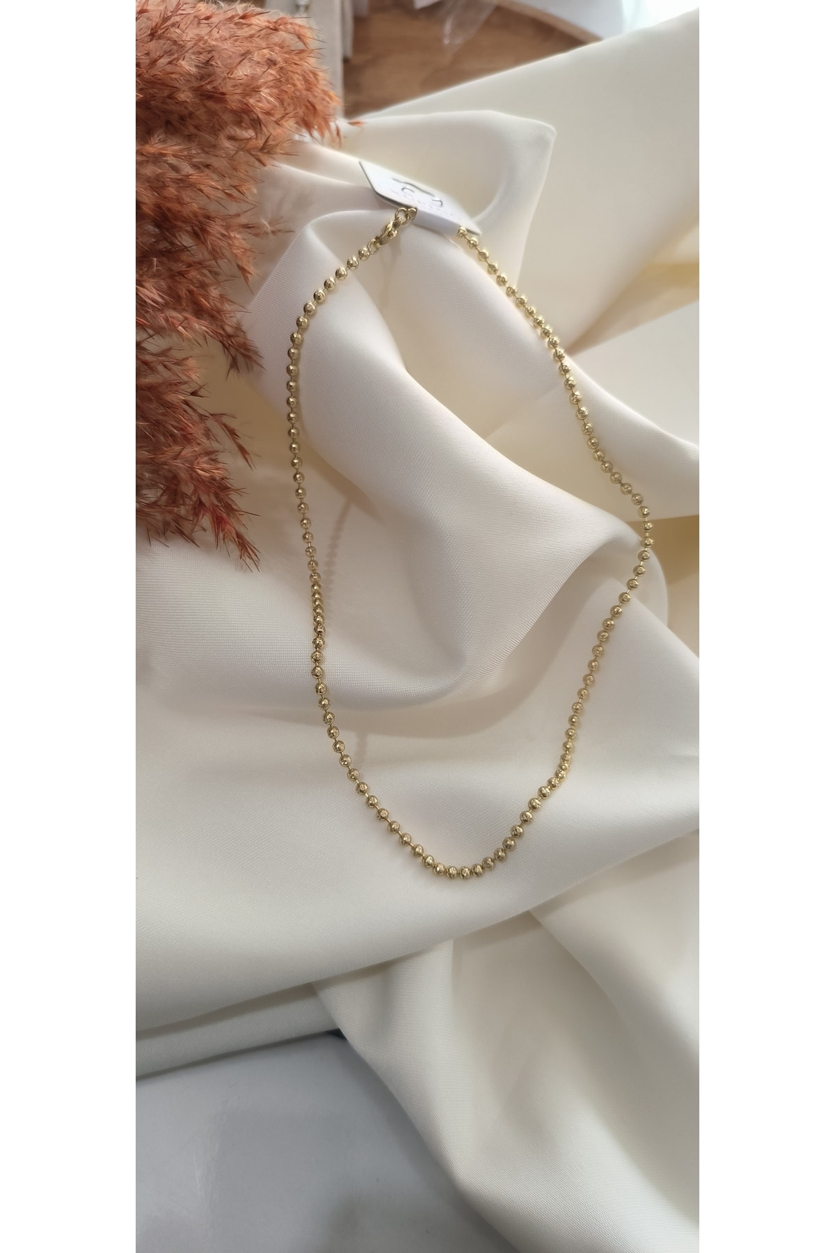 Vip Dorika Model Kısa Kolye Kararmaz 14K Rengindedir 45 cm