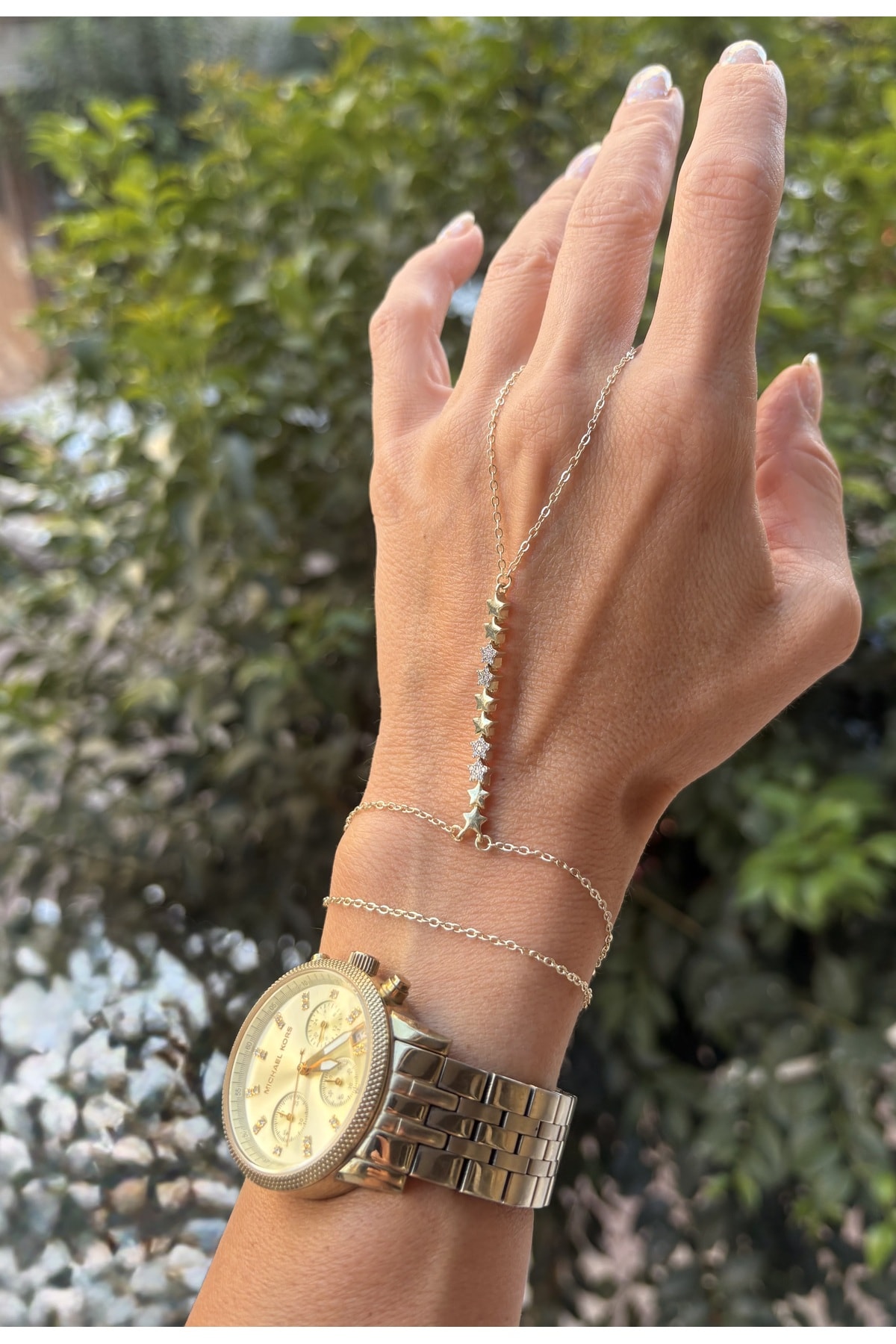 Taşlı Yıldız Model Şahmeran Ayarlanabilir Kararmaz 14K Rengindedir