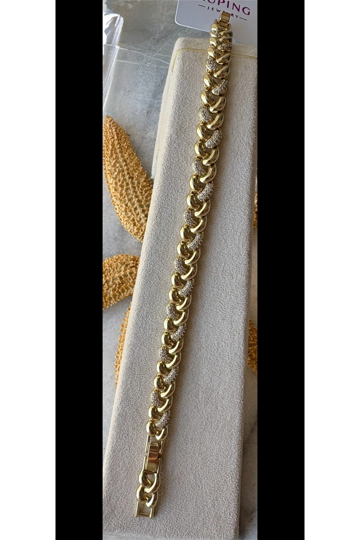 1Nolu Altın Kaplama Örgü Model Bileklik Kararmaz 14K Rengindedir