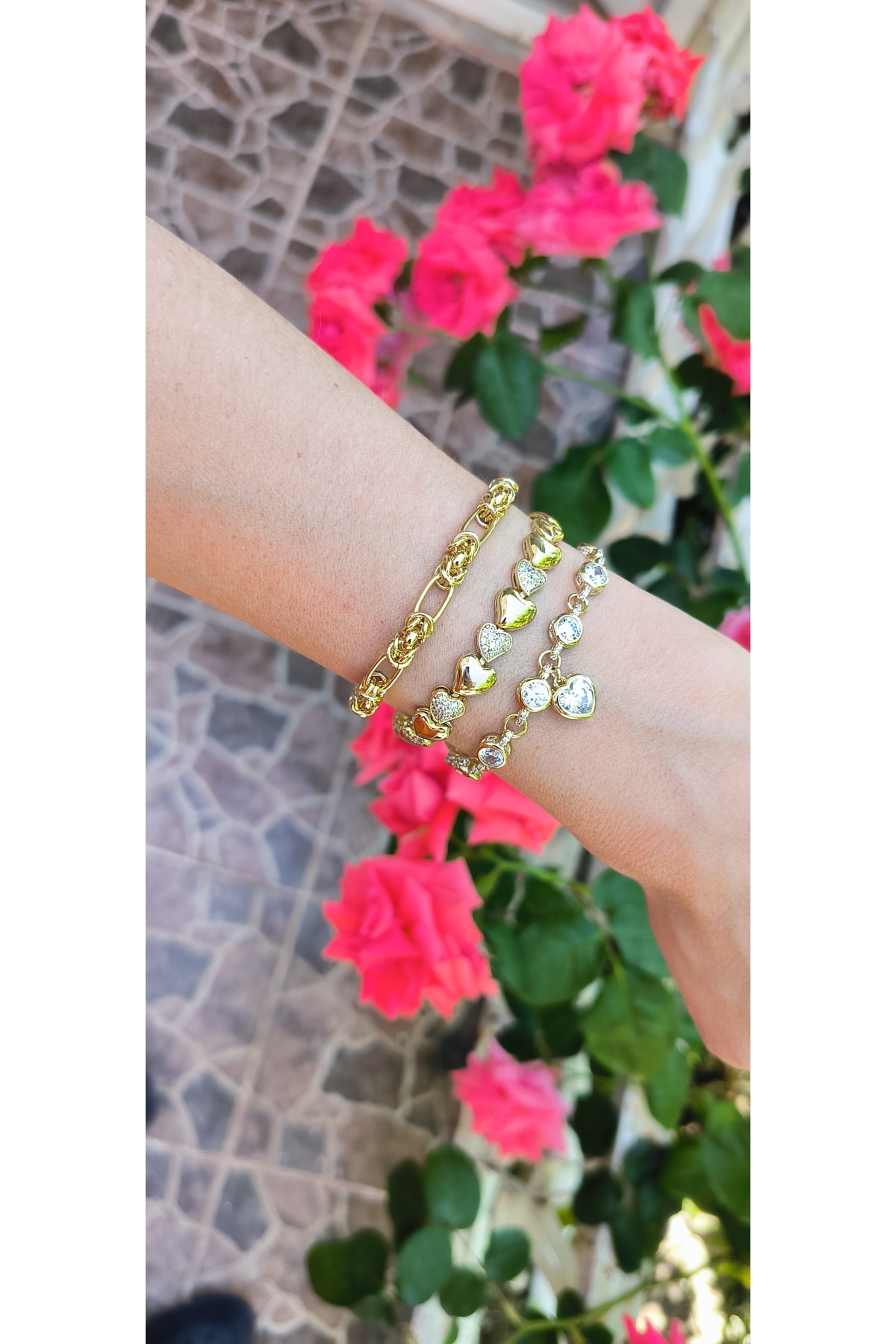1 Nolu Altın Kaplama Zincir Burgu Model Bileklik Kararmaz 14K Rengindedir 20cm