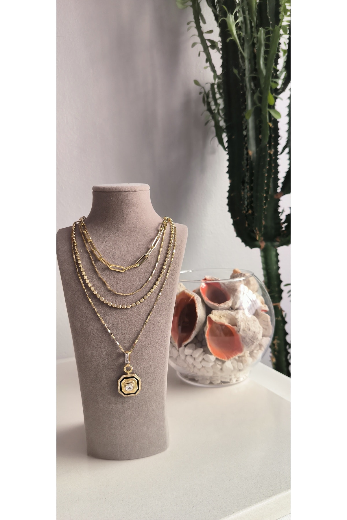Vip Ataç Model Kolye Kararmaz 14K Rengindedir 45 +5cm