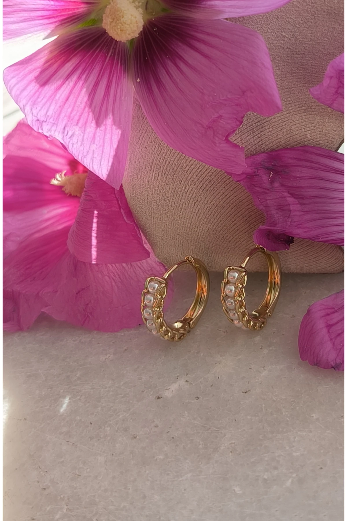 Altın Kaplama İnci Suyolu Küpe Kararmaz 14K Rengindedir 1,5cm