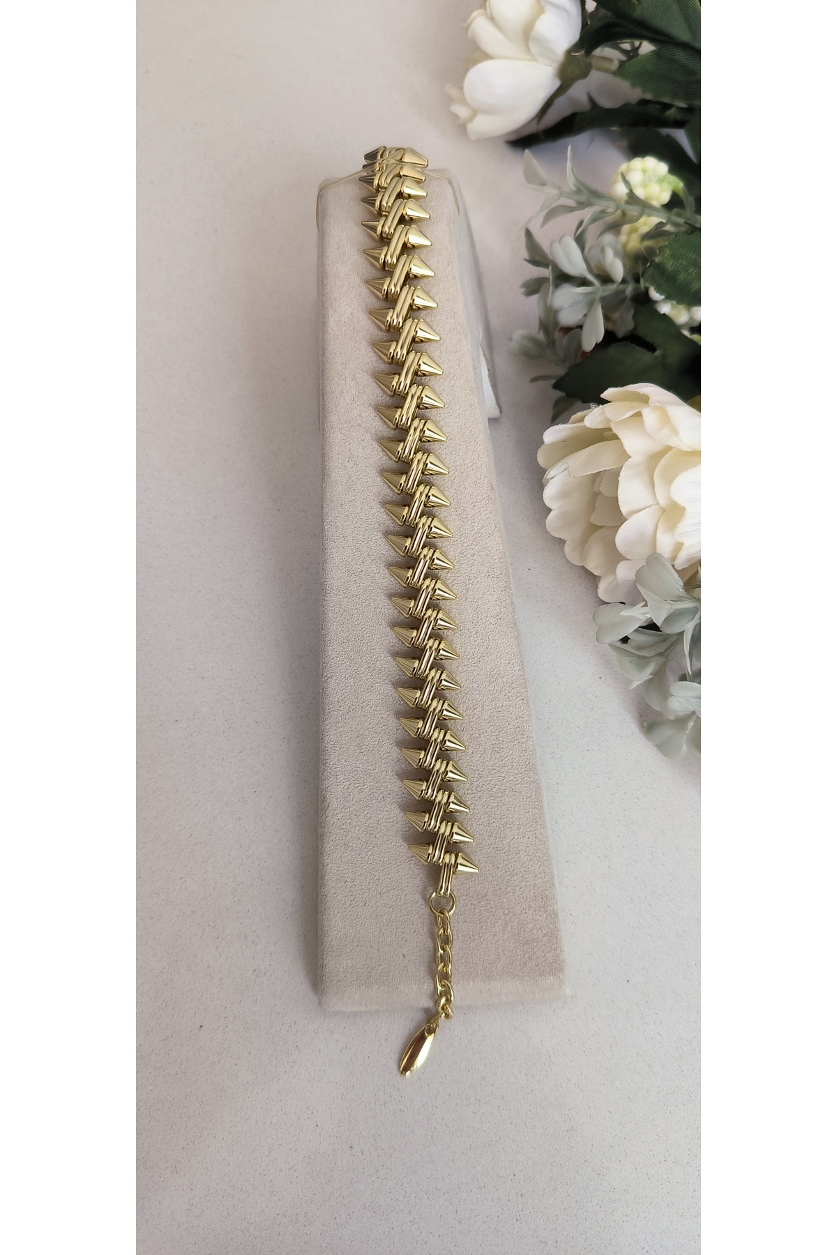 Altın Kaplama Çivi Model Bileklik Kararmaz 14K Rengindedir 19 +5cm