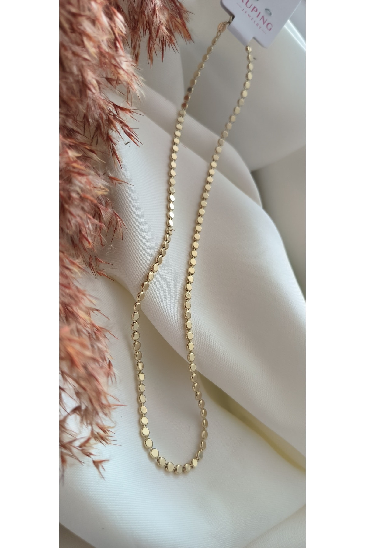 Vip Pul Ezme Model Kolye Kararmaz 14K Rengindedir 60cm