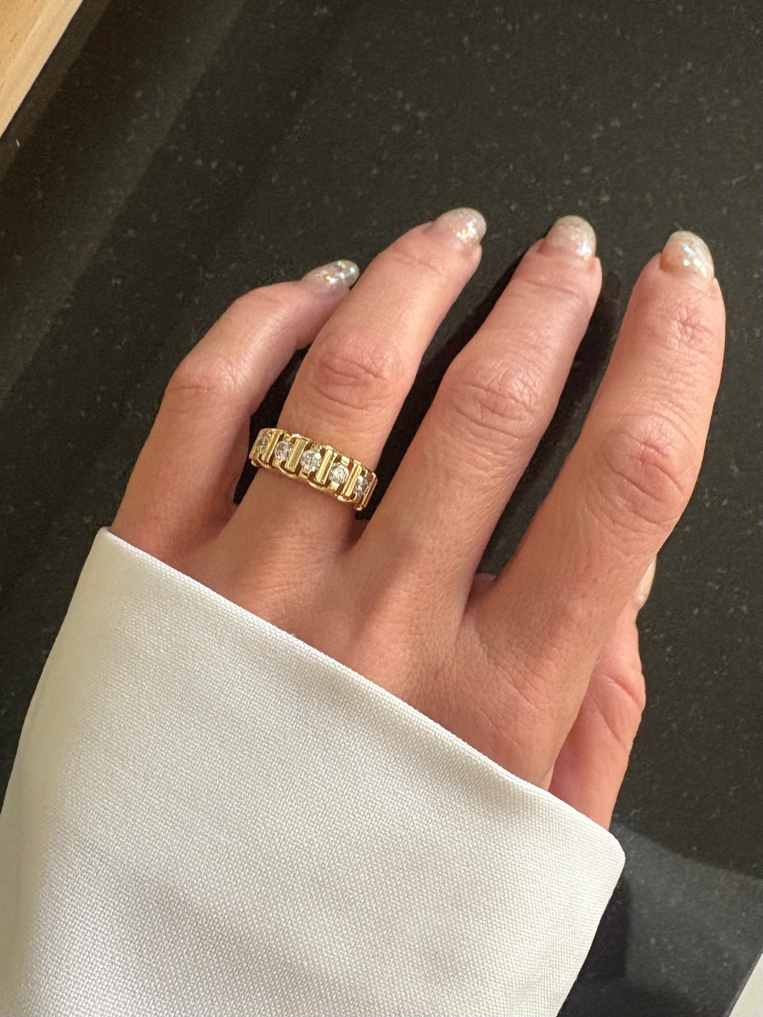 14K Yarım Suyolu Tasarım Yüzük