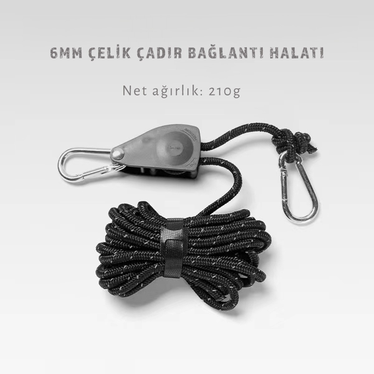 SF-KMP002 6MM ÇELİK ÇADIR BAGLANTI HALATI - SİYAH