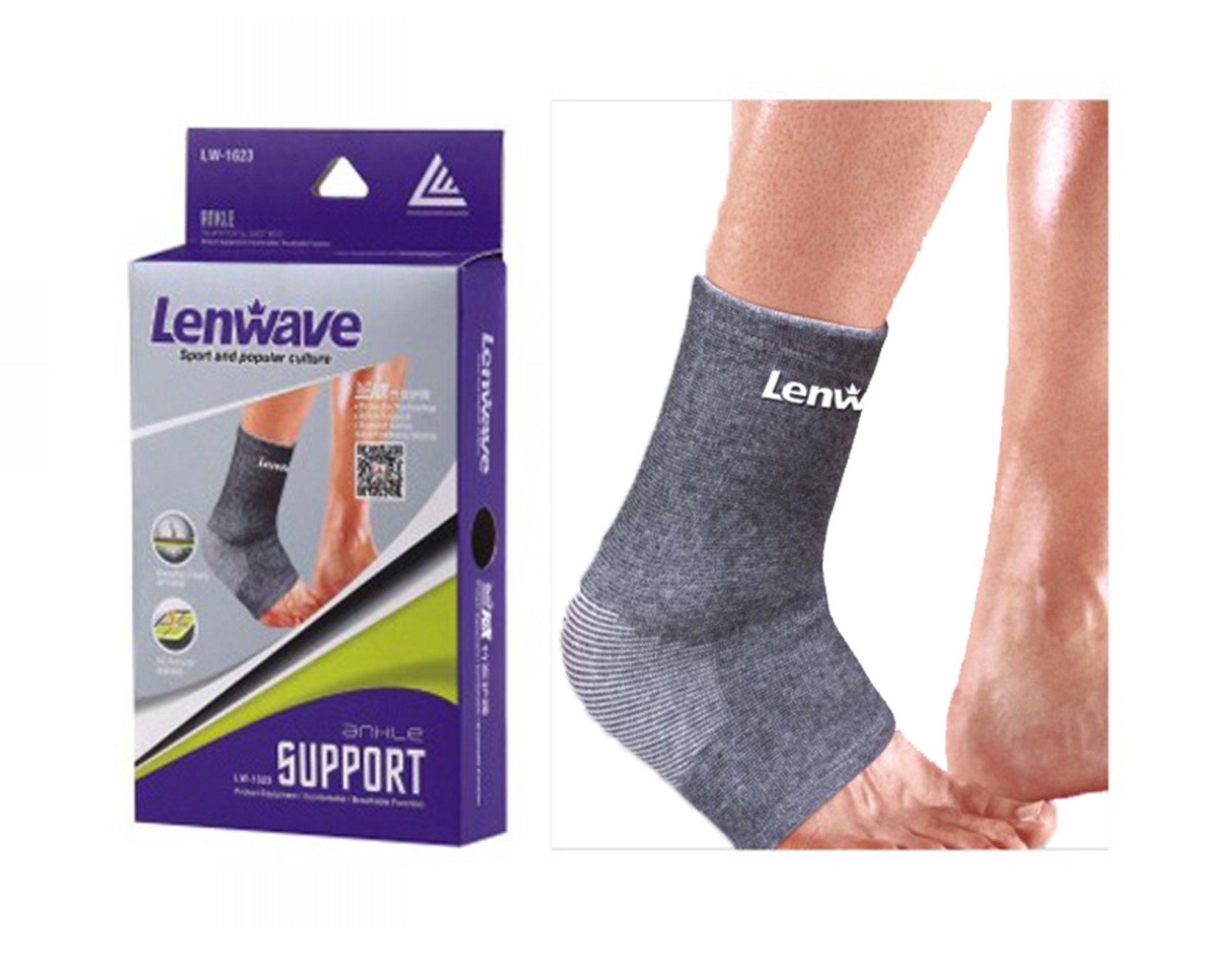 LENWAVE LW-0964 AYAK BİLEĞİ KORUYUCU KAPALI TOPUK ÇORAP - ANTRASİT