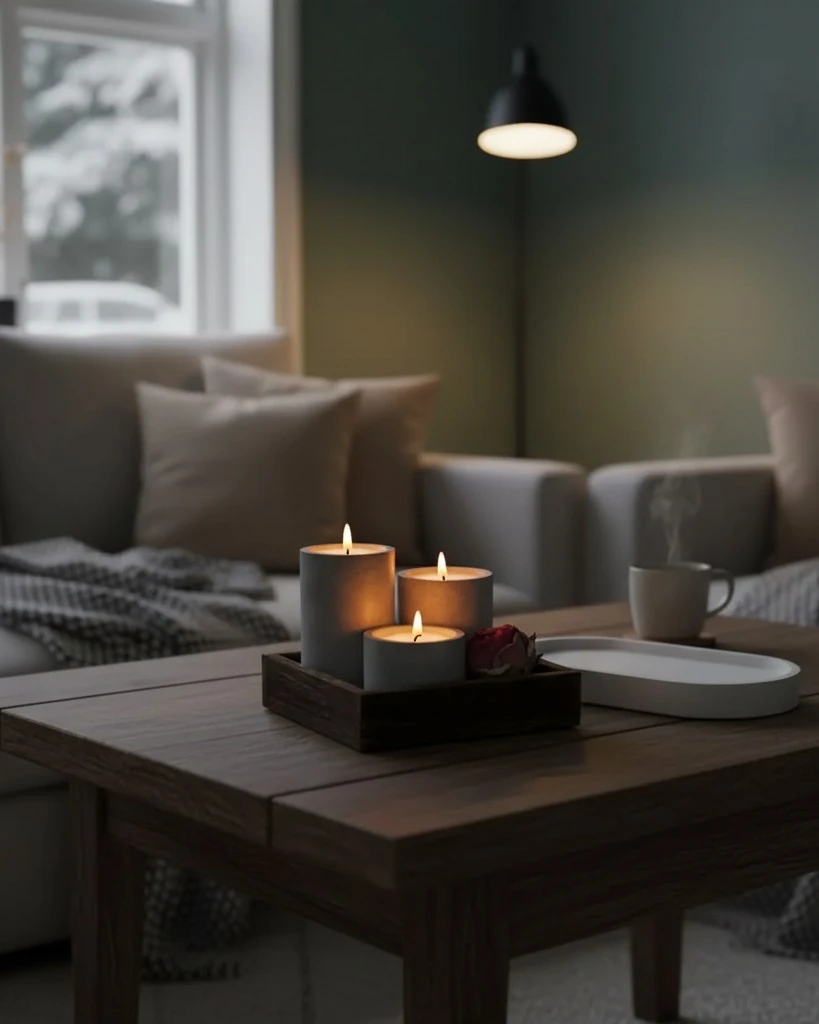 Üçlü Mum Sunum Seti