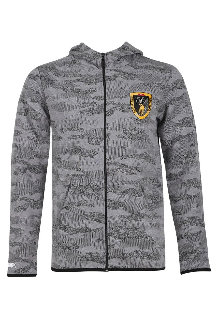 Kamuflaj Fermuarlı Sweatshirt