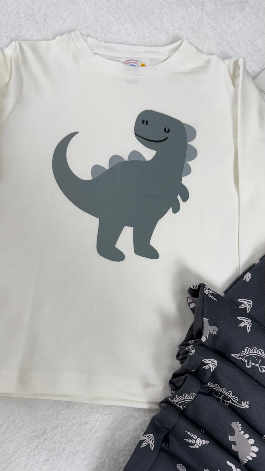 BEYAZ DİNOZORLU PİJAMA TAKIMI