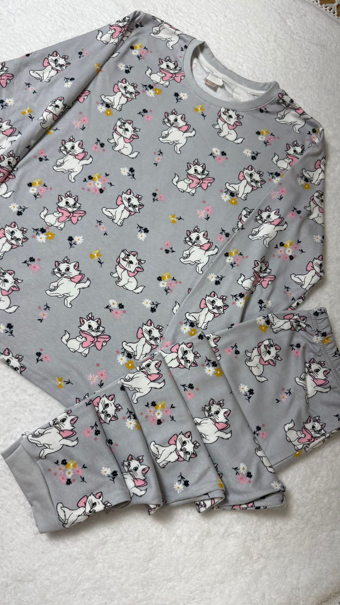 GRİ KEDİLİ PİJAMA TAKIMI