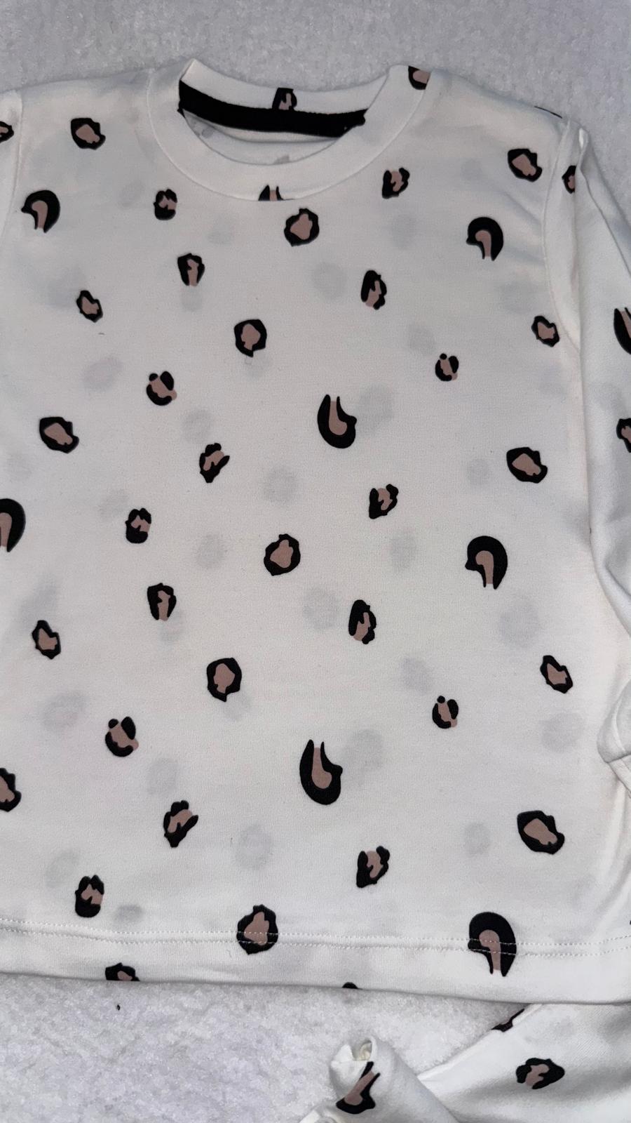 BEYAZ LEOPAR PİJAMA TAKIMI