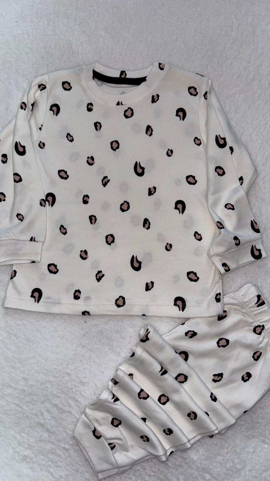 BEYAZ LEOPAR PİJAMA TAKIMI