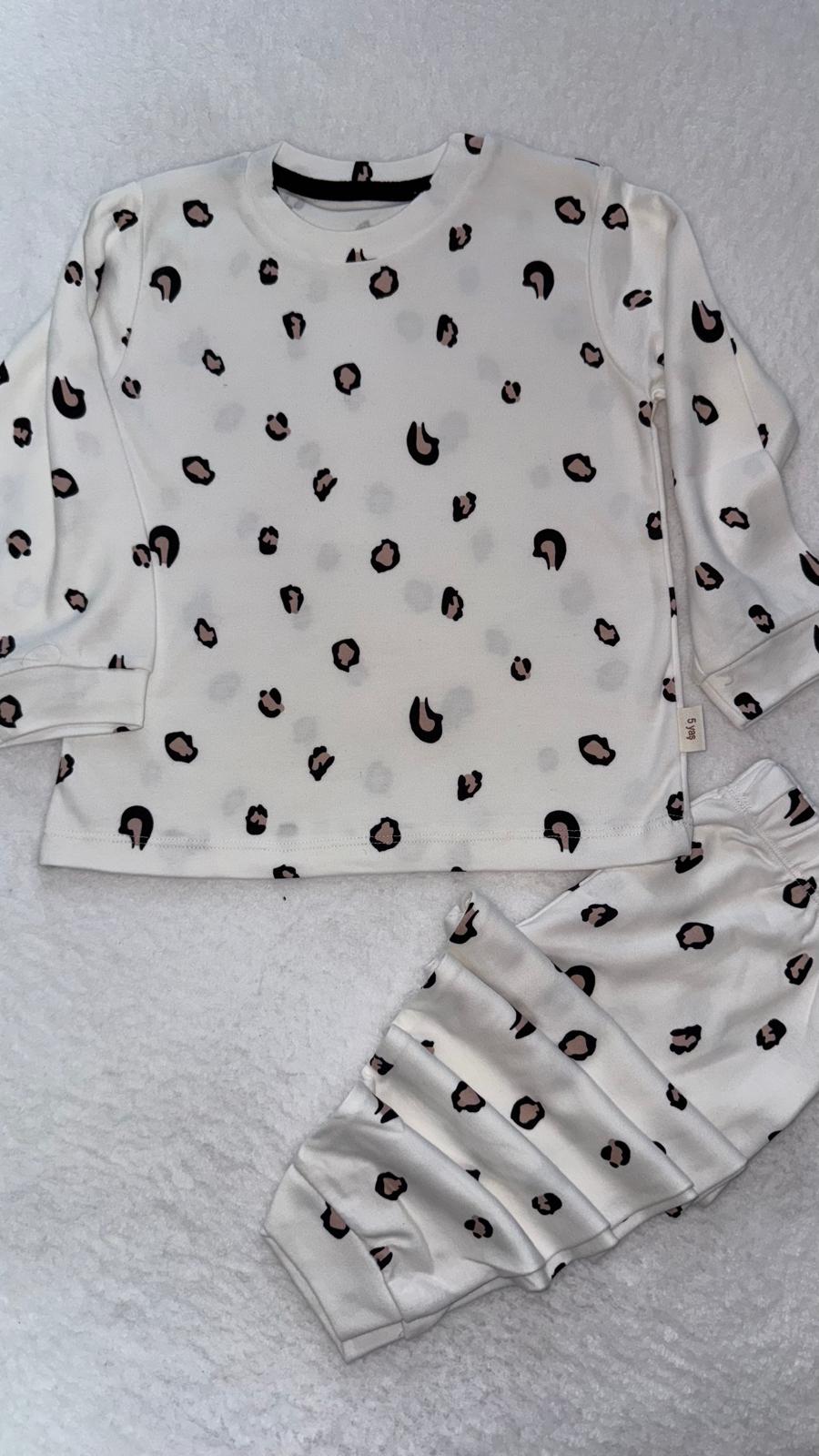 BEYAZ LEOPAR PİJAMA TAKIMI